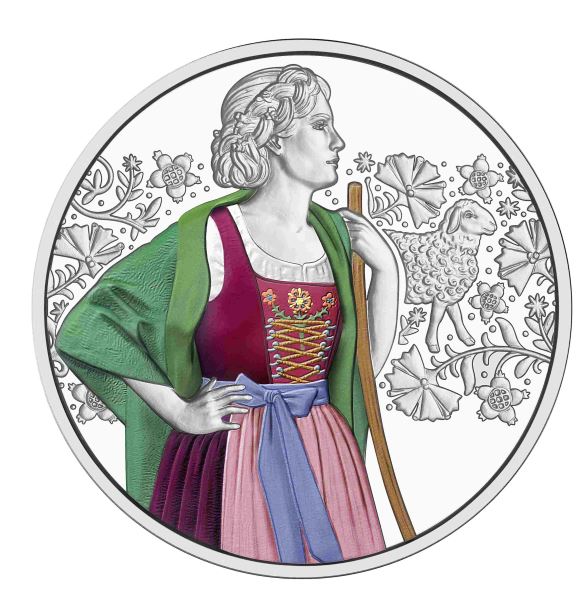 Österreich 10 Euro Aufjuchazn Loden 2025 Silbermünze