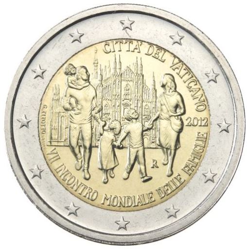 Vatikan 2€ 2012 - Weltfamilientreffen im Folder