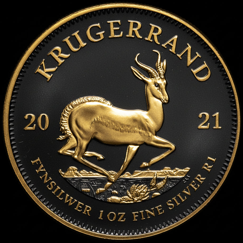 Krugerrand 2023 1 oz Silber Ruthenium Gold veredelt
