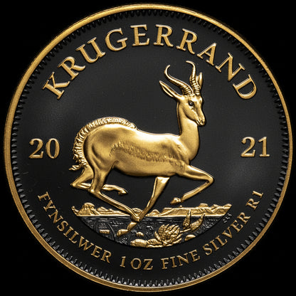 Krugerrand 2023 1 oz Silber Ruthenium Gold veredelt