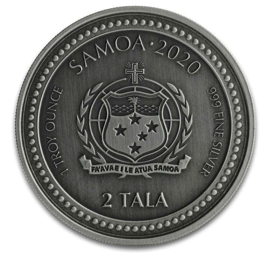 Samoa Serpent of Milan 2020 1 oz Silber Antique Finish