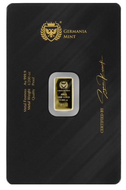 Germania Mint 1/200 oz Goldbarren Proof Safepack