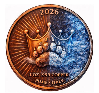 Bear Ausdauer Dominanz 2026 Kupferprägung 1 oz