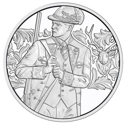 10 Euro Silbermünze Anpirschen Horn HGH Österreich