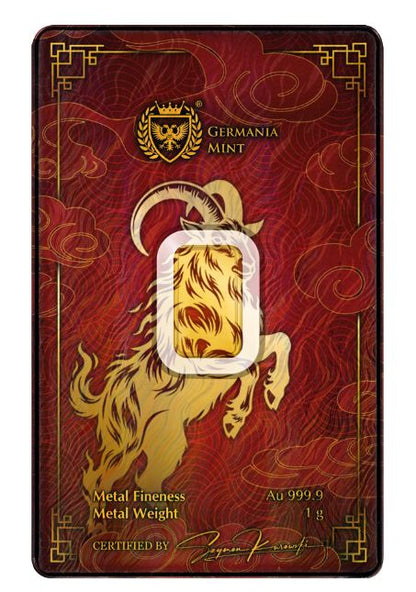 Germania Mint Goldbarren 1 g Year of the Goat Au999.9