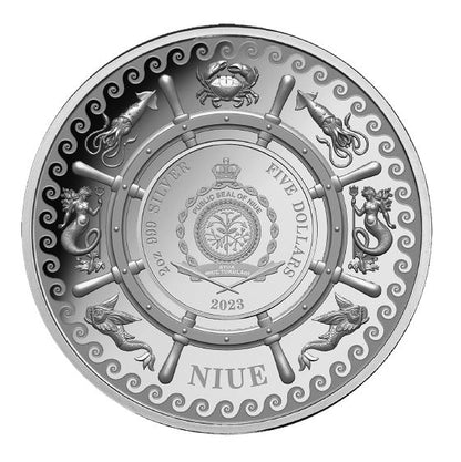 The Kraken 2023 Niue 2 oz Silbermünze