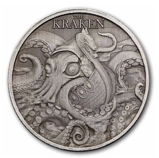 Kraken 2026 Antiqued Silbermünze 1 oz Niue