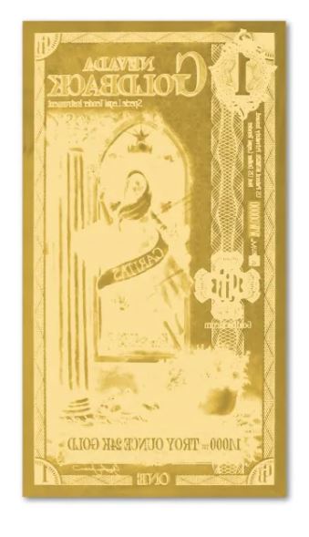 Nevada Goldback Goldnote 1/1000 oz