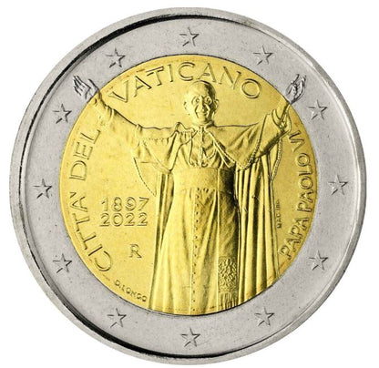 Vatikan 2 Euro 2022 Geburtstag Papst Paul VI