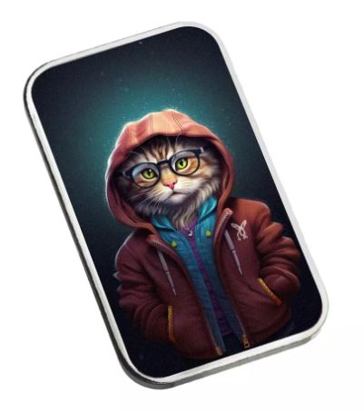 Human Cats Olivia 2025 1 Unze Silberbarren coloriert