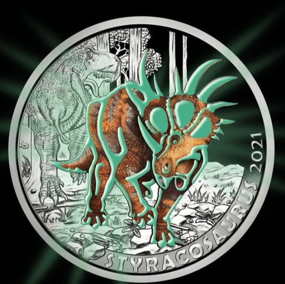 3 Euro Dinotaler 2021 - Styracosaurus #8