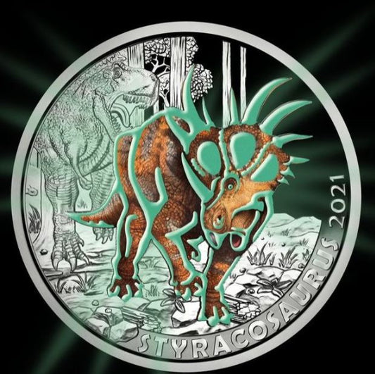 3 Euro Dinotaler 2021 - Styracosaurus #8