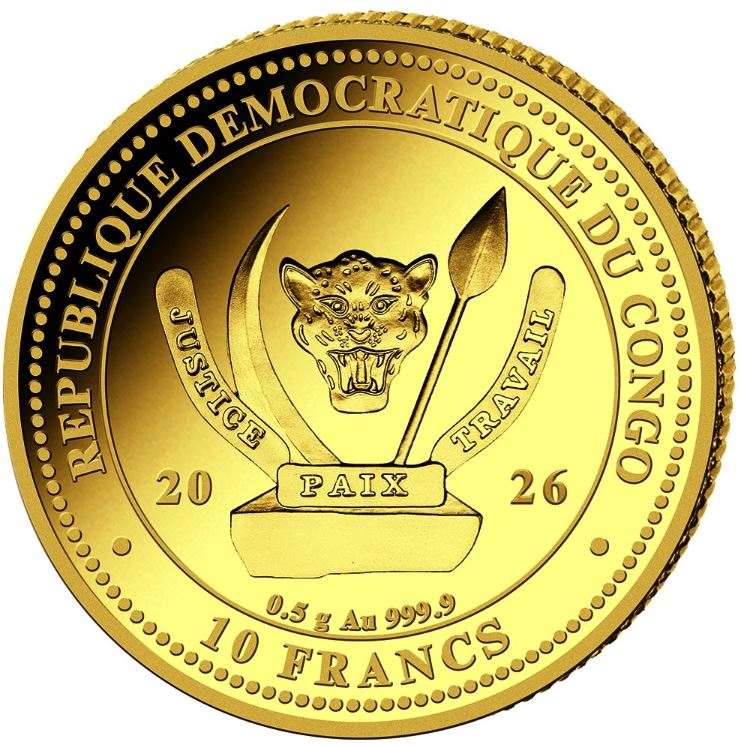 Congo Shark 2026 Goldmünze 0,5 g Proof