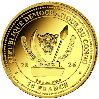 Congo Shark 2026 Goldmünze 0,5 g Proof