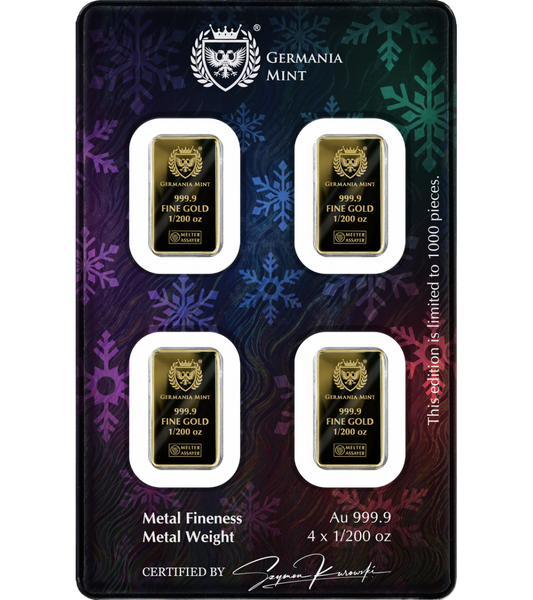 Germania - 4x 1/200oz Goldbarren Christmas 2026