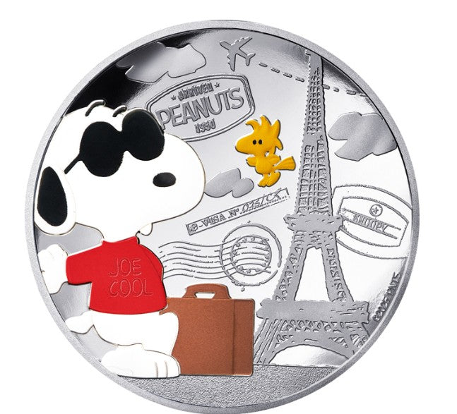 Frankreich 10 Euro 2025 Peanuts Snoopy Silber Proof coloriert