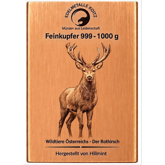 1 kg Kupferbarren - Der Rothirsch