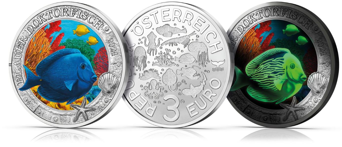 3€ Ozeantaler - #7 Blauer Doktorfisch 2024