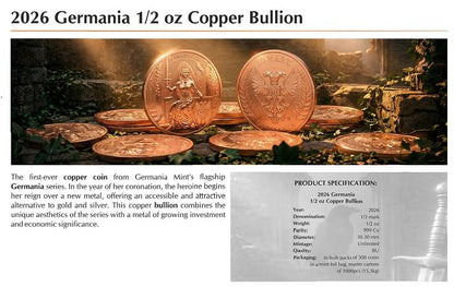 100 Stück 1/2 oz Kupfer - Germania 2026