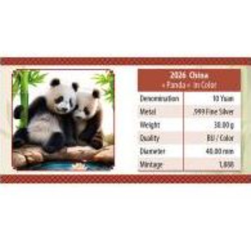 China - Panda 2026 Dach rot coloriert