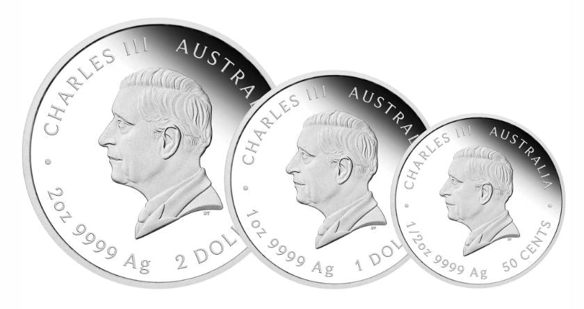 Australian Lunar Series III Jahr der Ziege 2027 3-Münzen-Silber-Proof-Set
