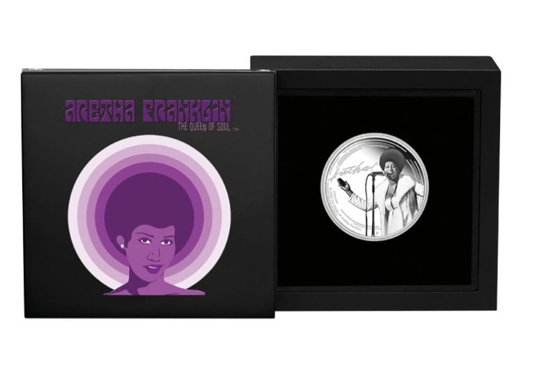 Aretha Franklin 2024 Silbermünze Proof koloriert