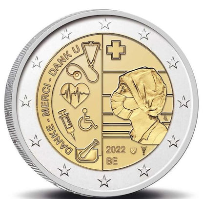 Belgien 2 Euro Gedenkmünze 2022 Pflege in der Pandemie 