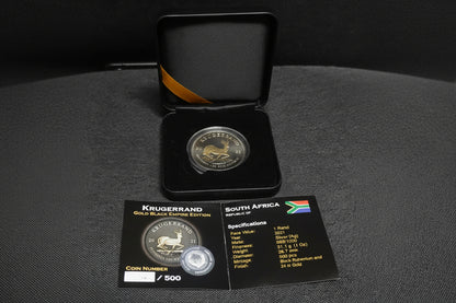Krugerrand 2023 1 oz Silber Ruthenium Gold veredelt