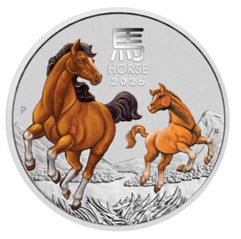 Australien - 0,25oz Lunar III Pferd 2026 Anda Color