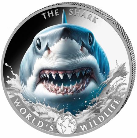 Congo Shark 2026 kolorierte Silbermünze 1 oz