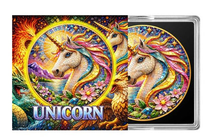 Unicorn Mythic Mosaic 2026 Kupfermünze farbig