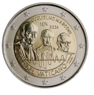 Vatikan 2 Euro 2024 Guglielmo Marconi 150. Geburtstag im Folder