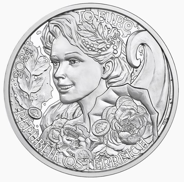10 Euro Silber 2024 Pfingstrose hgh im Folder