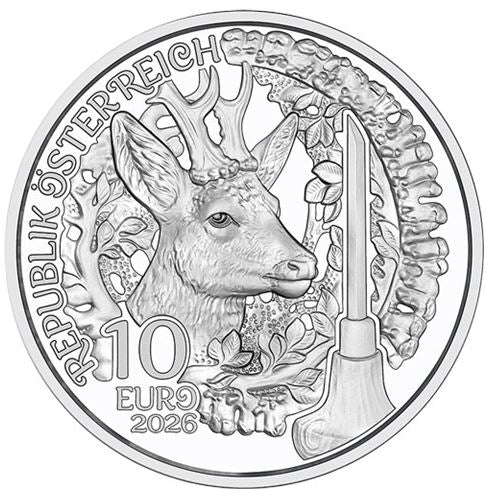 10 Euro Anpirschen Horn 2026 PP Silbermünze Österreich