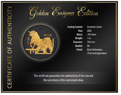 Bull and Bear Golden Enigma 2026 Silbermünze 1 oz