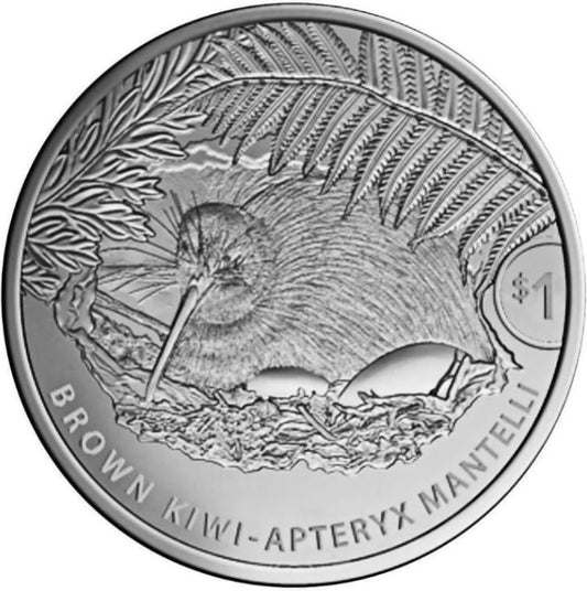 Neuseeland Kiwi 2021 1 oz Silbermünze im Blister mit Kiwi und Eiern