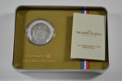 New Zealand The Spirit of ANZAC 2015 1 oz Silber Proof Coin