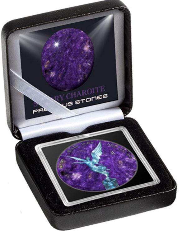 Starry Charoite Libertad 2024 Silbermünze 1 oz Holo