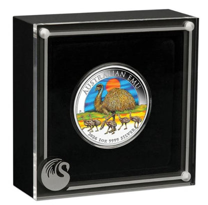 Australischer Emu koloriert 1 oz Silber 2026 | Perth Mint