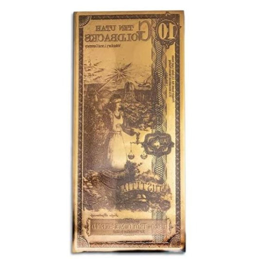 Utah 10 Goldbacks Goldnote 1/100 oz