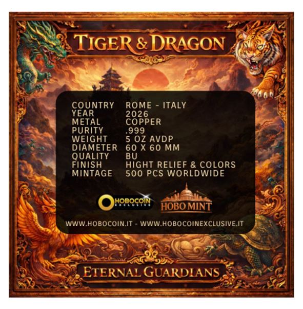 Tiger Dragon 2026 Kupferbar 5 oz Eternal Guardians