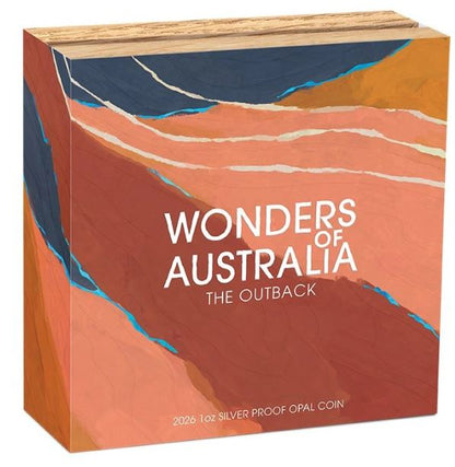 Opal-Inlay auf der Silbermünze „The Outback“ 2026