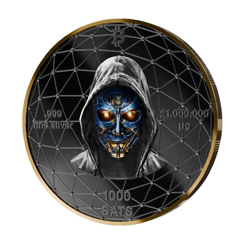 Satoshi Silver - #5 Dolphin Bitcoin Gold + Schwarzes Ruthenium in ApoPAXX