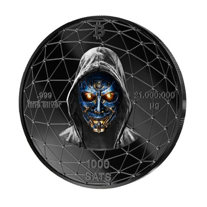 Satoshi Silver - #4 Fish Bitcoin Schwarzes Ruthenium + Gold in ApoPAXX