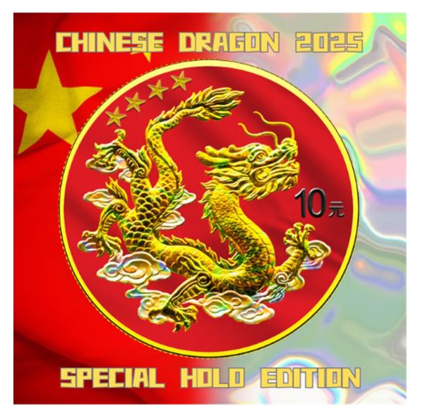 Chinese Dragon 2025 Holo Silbermünze 1 oz China