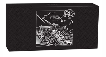 Australian Lunar Series III Jahr der Ziege 2027 3-Münzen-Silber-Proof-Set
