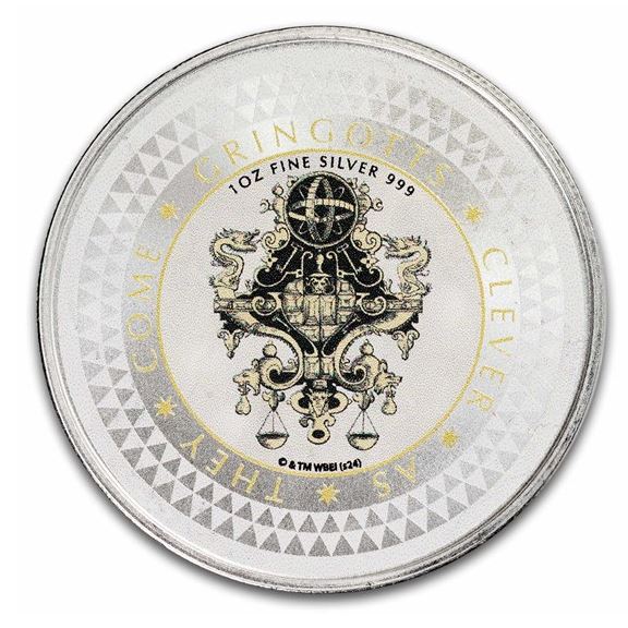 Harry Potter Gringotts Medallion 1 oz Silber farbig