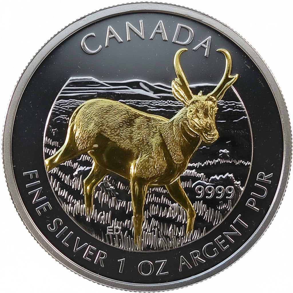 Kanada Antilope 2013 teilvergoldet 1 oz Silbermünze