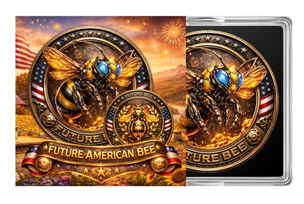 Future American Bee 2026 Kupfermünze leuchtet im Dunkeln