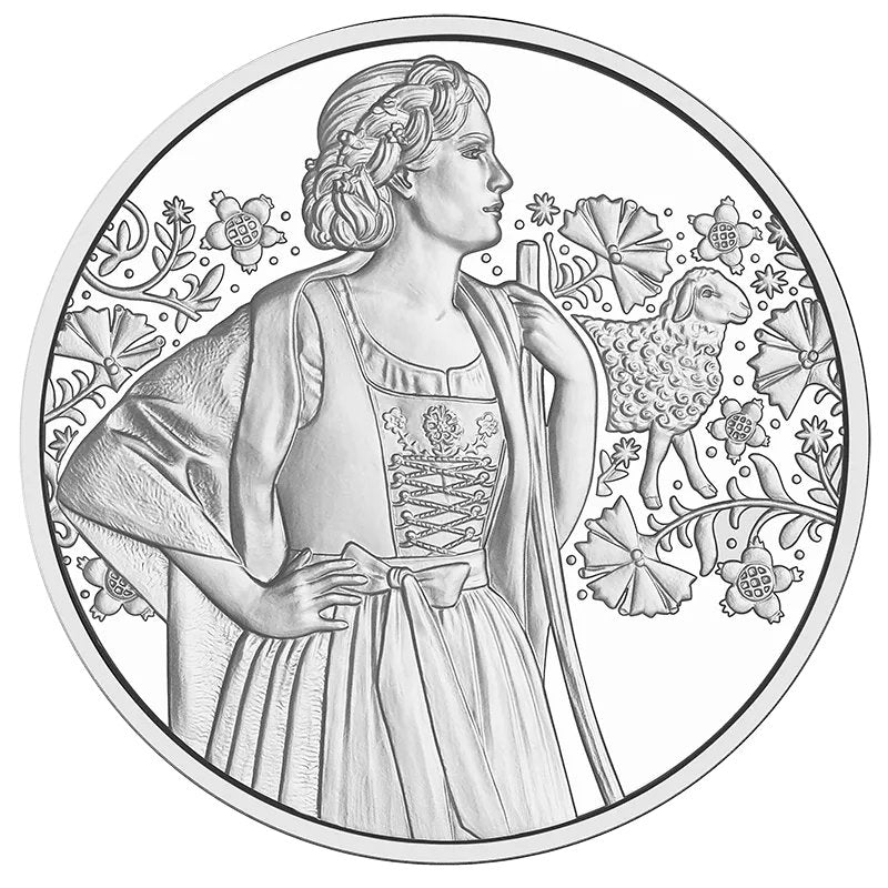 Österreich 10 Euro Aufjuchazn Loden Handgehoben Silbermünze